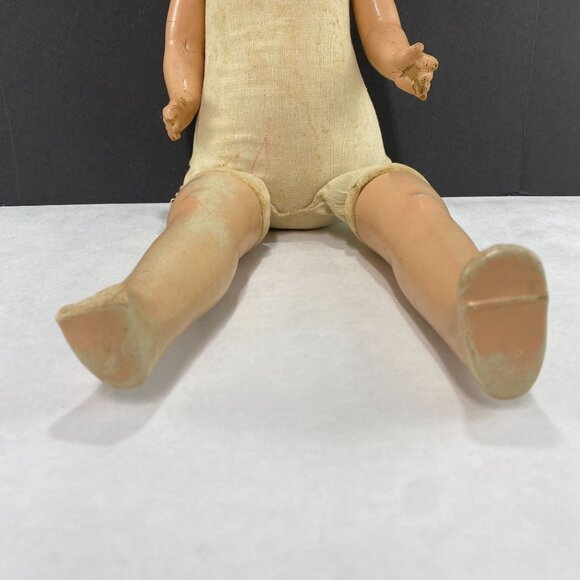 Vintage Composite Sleepy Eye Scary Doll to Craft for Halloween 22 Inch - Picture 3 of 10